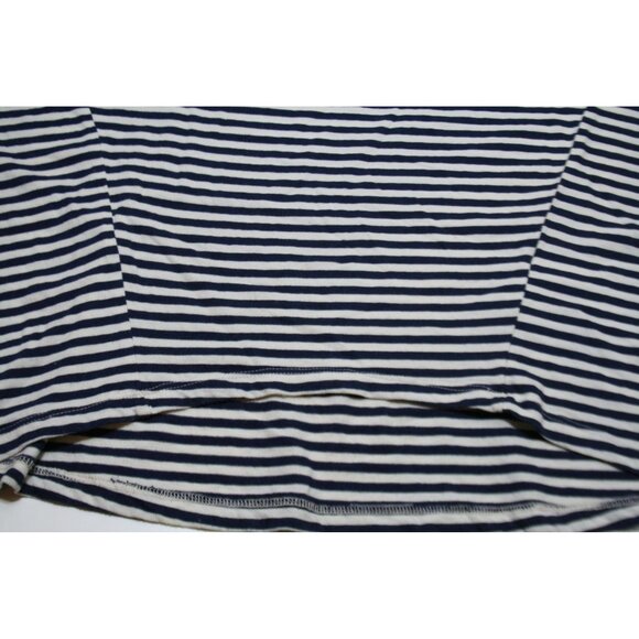 Stateside Womens M Turtleneck Short Sleeve Dress Navy Stripe Preppy Coastal Chic - Picture 7 of 7